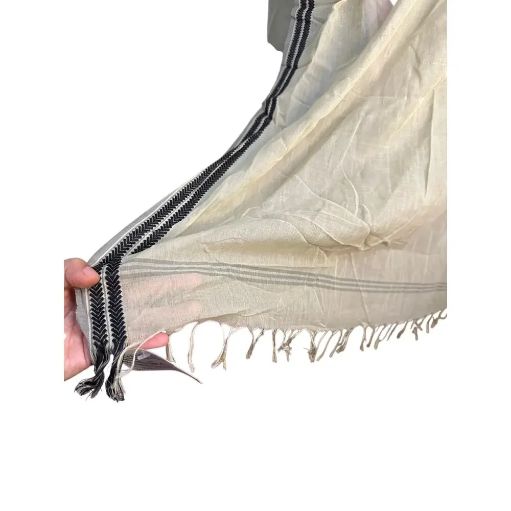 Eileen Fisher‎ Organic Cotton Natural Serape Wrap Scarf Brand New